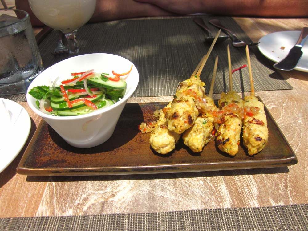 Shrimp and fish satay