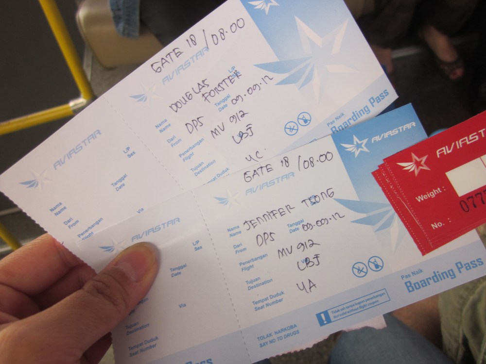Tickets aboard TransNusa
