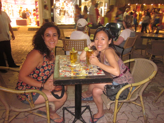 Then we ditched the giraffe for some Tecates down the street over people-watching