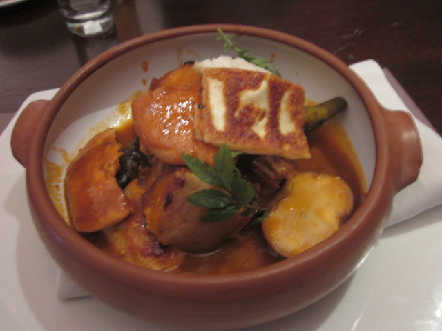 La Gran Panchamanca - aka big daddy of meals - chicken, pork, lamb, potatoes, beans, creamed corn, grilled cheese roasted in a wood cooker