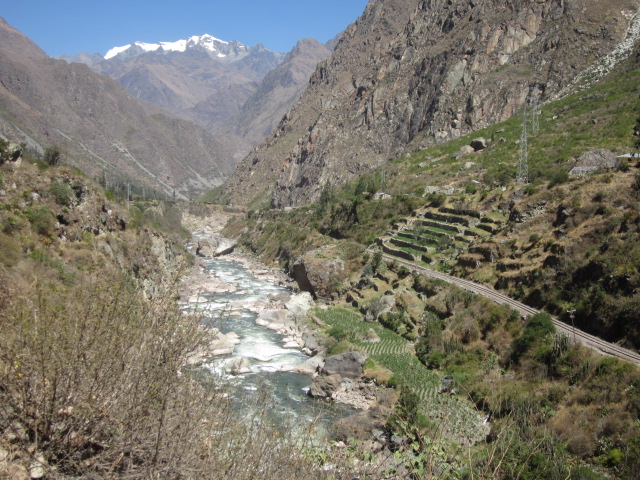 Hiking alongside the gurgling Urubamba River
