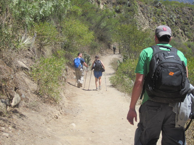 And we're off!  Mostly slight uphill inclines on dusty roads.  