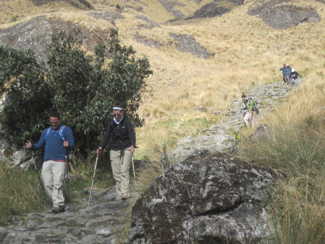 Giving you guys an idea of the endless steps down.  Thank goodness for those walking poles...