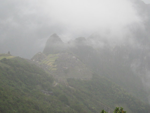 And now, our first glimpse of Machu Picchu coming down from the sun gate
