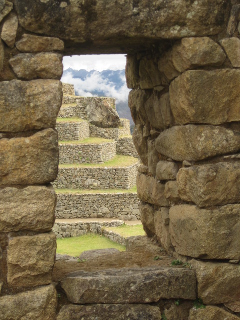 Really cool views from Machu Picchu's doors and windows