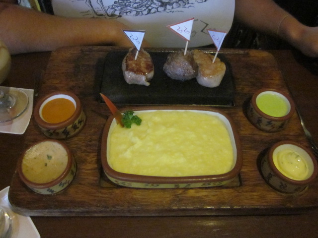 Doug's assortment of meats, grilled over volcanic stone