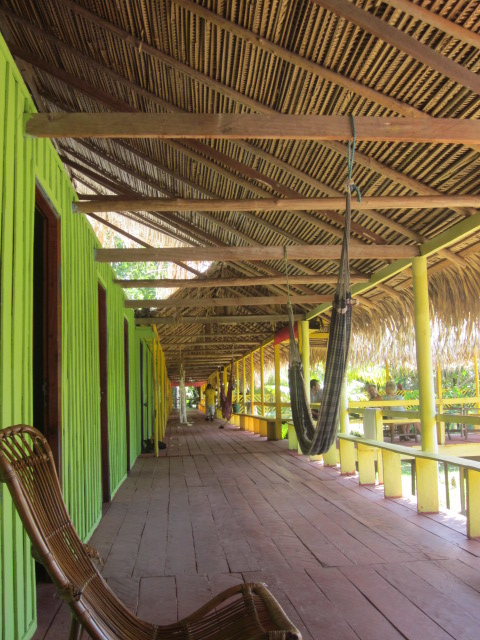 Hammocks outside of our room for the frequent windows of down time between excursions