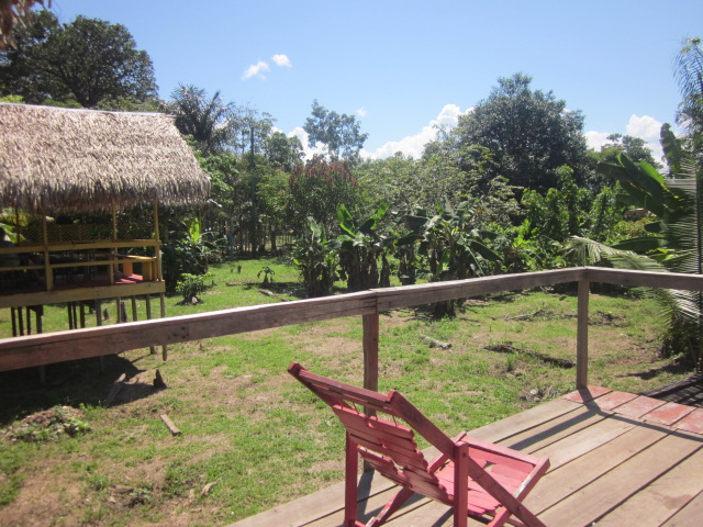 Outdoor shower and lounge area outside our room