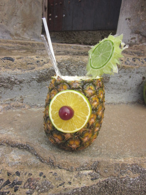 There is nothing wrong with having a giant pina colada in a pineapple at 11am...right?