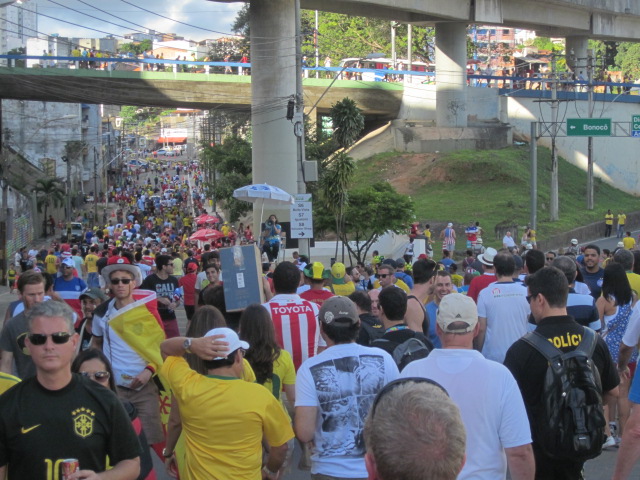 The march to the stadium