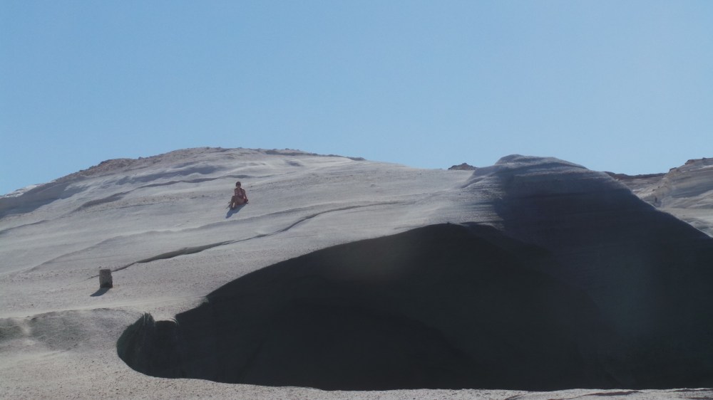 Bracing myself from the wind!